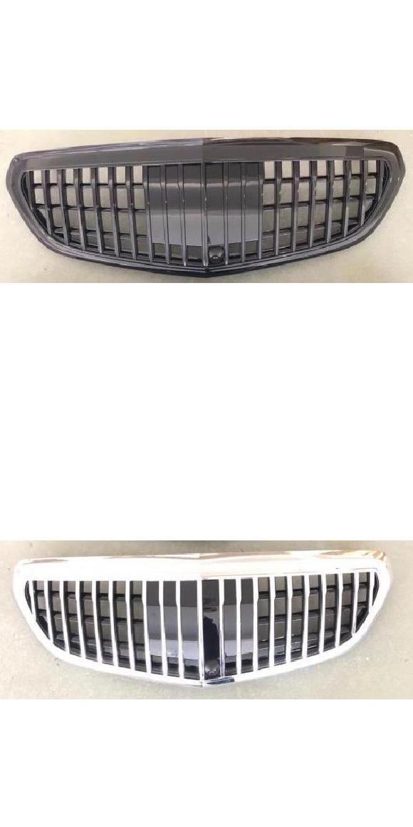 適用: メルセデス・ベンツ Eクラス W212 2014-2015 ミドル グリル マイバッハ/MAYBACH シルバー ブラック フロント バンパー センター グリル ブラック・シルバー AL-MM-4142 AL Exterior parts for cars