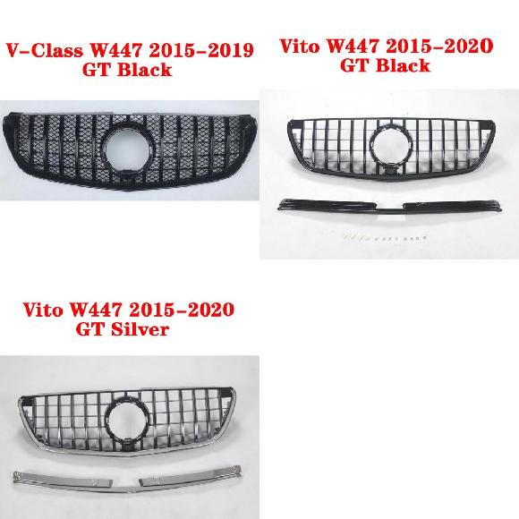 ミドル グリル 適用: メルセデス・ベンツ ヴィト Vクラス W447 V260 V250 ABS プラスチック GT フロント バンパー グリル C2015-2021 スタイル 1～スタイル 4 AL-MM-4204 AL Exterior parts for cars