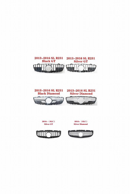 適用: メルセデス・ベンツ X SLK SLC SL R172 R230 R231 W217 ミドル グリル ABS プラスチック GT フロント バンパー フード グリル スタイル 1～スタイル 20 AL-MM-4197 AL Exterior parts for cars｜オートパーツエージェンシー2号店