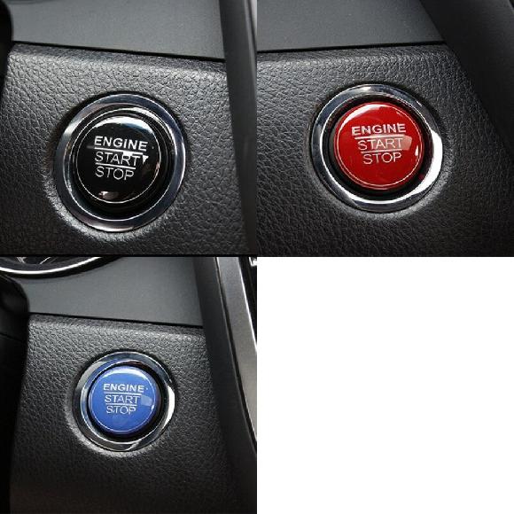 スタート ストップ エンジン カバー ボタン ステッカー キーレス システム イグニッション スイッチ カバー 適用: トヨタ カムリ カローラ RAV4 ヴィオス レイツ/マークX CHR ブラック～ブルー AL-MM-4677 AL Interior parts for cars