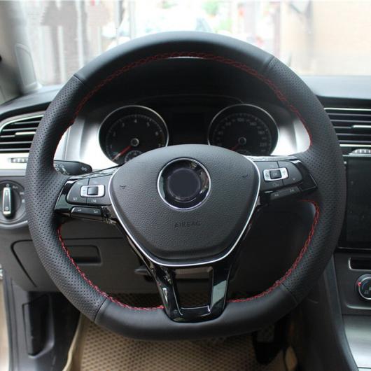 AL 適用: フォルクスワーゲン VOLKSWAGEN ゴルフ 7 MK7 ポロ パサート B8 アドバンスド ブラック 人工レザー ステアリング ホイール カバー ブラック〜ライトブルー AL-MM-5102