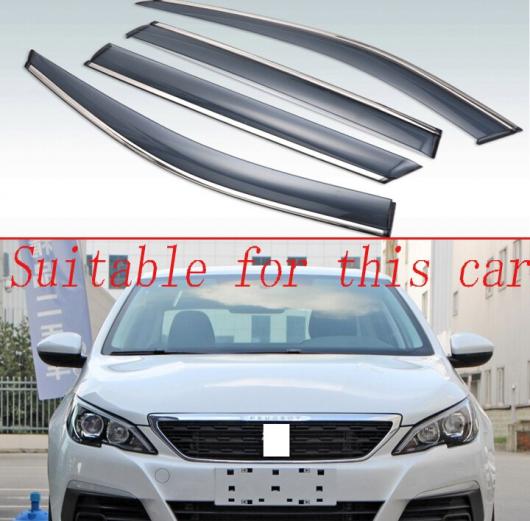 適用: プジョー/PEUGEOT 308 2016 2017 2018 2019 プラスチック エクステリア バイザー 吹き出し口 シェード ウインドウ サン レイン ガード デフレクター 4ピース AL-KK-0122 AL Exterior parts for cars 20,633円
