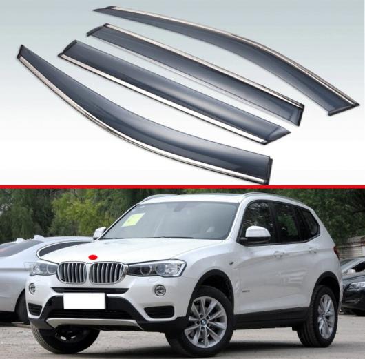 適用: BMW X3 2008-2017 プラスチック エクステリア バイザー 吹き出し口 シェード ウインドウ サン レイン ガード デフレクター 4ピース AL-KK-0127 AL Exterior parts for cars 26,011円