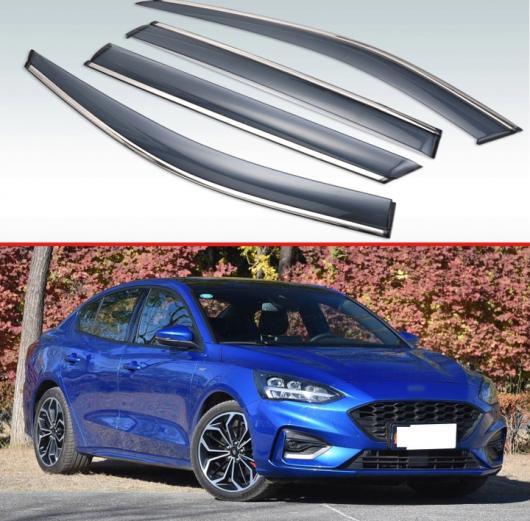 適用: フォード/FORD フォーカス 2019 プラスチック エクステリア バイザー 吹き出し口 シェード ウインドウ サン レイン ガード デフレクター 4ピース AL-KK-0191 AL Exterior parts cars｜オートパーツエージェンシー2号店