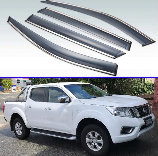 適用: 日産 ナバラ フロンティア NP300 D23 2014-2019 プラスチック エクステリア バイザー 吹き出し口 シェード ウインドウ サン レイン ガード デフレクター 4ピース AL-KK-0289 AL Exterior parts for cars