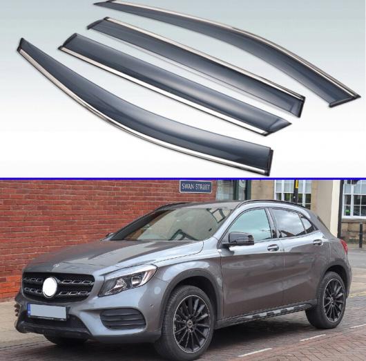 適用: メルセデスベンツ GLA-クラス GLA180 200 220 250 2016-2019 プラスチック エクステリア バイザー 吹き出し口 シェード ウインドウ サン レイン ガード デフレクター 4ピース AL-KK-0322 AL Exterior parts for cars