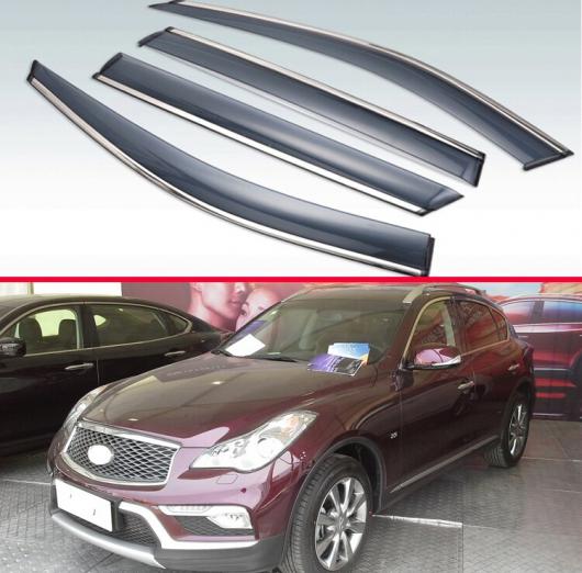 適用: インフィニティ/INFINITI QX50 1st J50 2015-2018 プラスチック エクステリア バイザー 吹き出し口 シェード ウインドウ サン レイン ガード デフレクター 4ピース AL-KK-0347 AL Exterior parts for cars