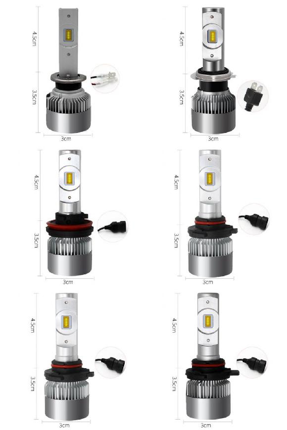 ヘッドランプ 6000K 10000lm ホワイト ライト 2ピース 自動車 ヘッドライト LED バルブ H1～9012 AL-KK-0503 AL Car parts