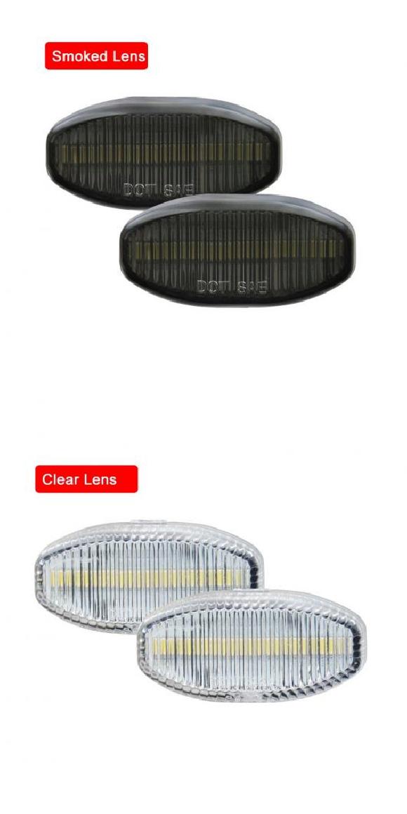 2ピース エラー スモーク レンズ クリア レンズ フロント バンパー アンバー LED サイドマーカー ライト 適用: フォード/FORD F150 可変バルブ ラプター 2010-2014 スモーク・クリア AL-MM-5651 AL Car light