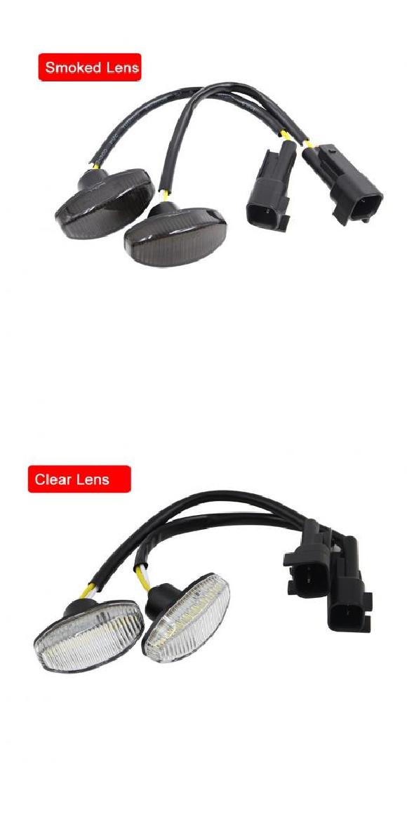 2ピース エラー スモーク レンズ クリア レンズ リア バンパー レッド LED サイドマーカー ライト 適用: フォード/FORD F150 可変バルブ ラプター 2010-2014 スモーク・クリア AL-MM-5652 AL Car light