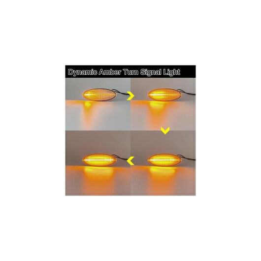 2ピース エラー クリア レンズ フロント LED サイドマーカー ライト ダイナミック アンバー ターンシグナルランプ 適用: トヨタ ヤリス ヴィッツ ヴィッツ ヤリス RAV4 カローラ ヴァーソ クリア AL-MM-5522 AL Car light