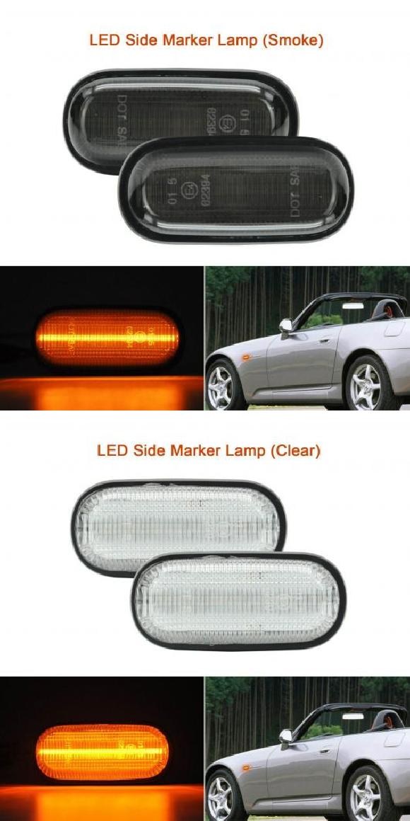 アンバー LED ライト LED サイド フェンダー マーカー ランプ 適用: ホンダ S2000 200-2009 S2K 33801 33851 S2A J02 023 スモーク・クリア AL-MM-5738 AL Car light
