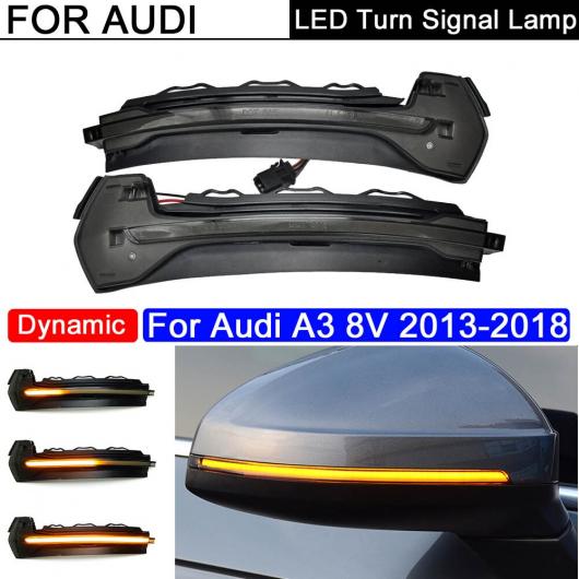 2ピース エラー LED サイド バックミラー ミラー ライト ダイナミック アンバー ウインカー インジケーター ランプ 適用: アウディ/AUDI A3 8V 2013-2018 AL-MM-5746 AL Car light｜オートパーツエージェンシー2号店