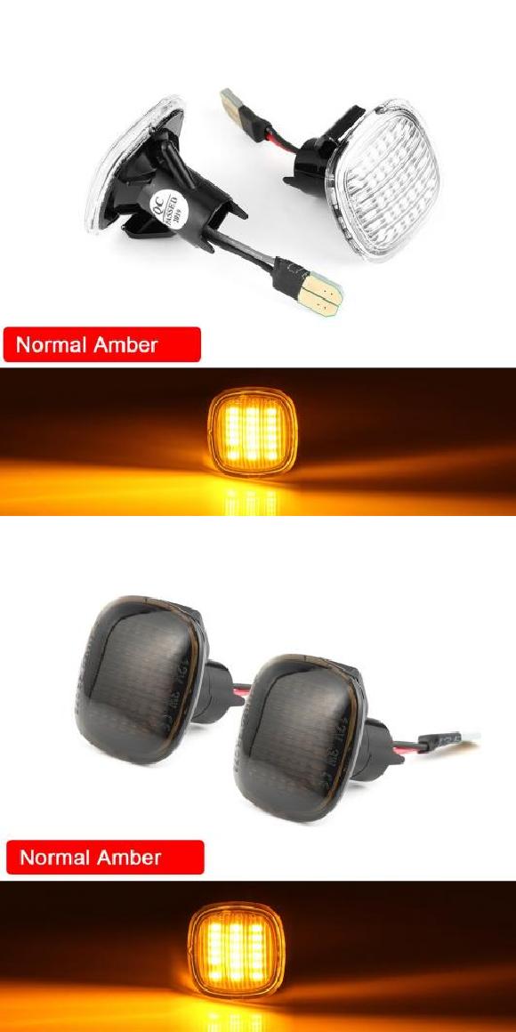 2ピース LED サイドマーカー ライト アンバー ウインカー ウインカー インジケーター ランプ 適用: アウディ/AUDI A3/8L 97-03 A4/8D 94-01 A4/S4 クリアレンズ・スモークレンズ AL-MM-5864 AL Car light