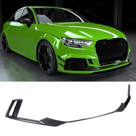 カーボンファイバー フロント バンパー リップ スポイラー 通気口 トリム 装飾 適用: アウディ/AUDI RS3 セダン 2017 2018 2019 フロント バンパー リップ スプリッター AL-MM-7844 AL Exterior parts for cars