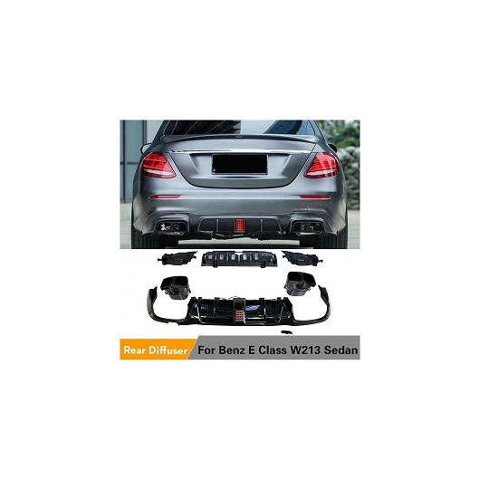 PP リア バンパー ディフューザー リップ 適用: メルセデス・ベンツ E クラス W213 スポーツ E43 AMG セダン 2017-2020 リア バンパー ディフューザー エキゾースト チップ AL-MM-7886 AL Exterior parts for cars｜オートパーツエージェンシー2号店