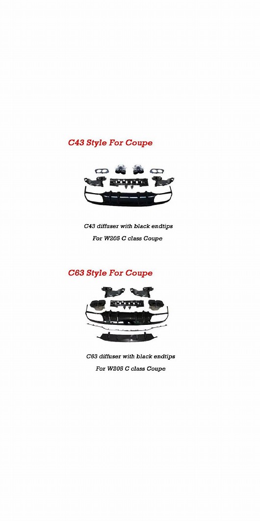 リア ディフューザー エキゾースト エンドチップ 適用: メルセデス・ベンツ C クラス W205 セダン クーペ 2015-2021 C180 C200 C43 クーペ・C63 クーペ AL-MM-8129 AL Exterior parts for cars