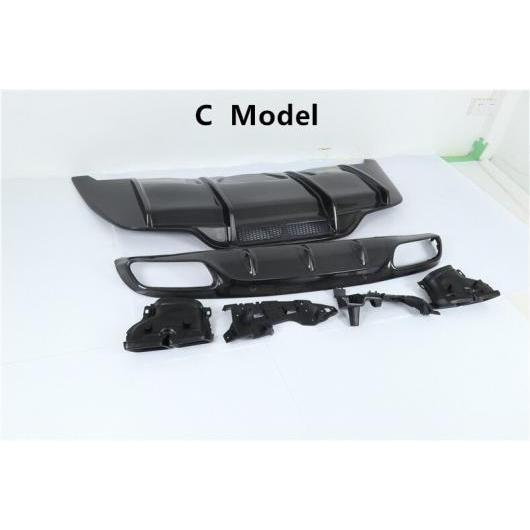 リア リップ スポイラー & 排気 適用: メルセデス・ベンツ W205 Cクラス クーペ C200 C300 C63 2016-2019 カーボンファイバー バンパー ディフューザー スポイラー C モデル AL-MM-8241 AL Exterior parts for cars|オートパーツエージェンシー2号店
