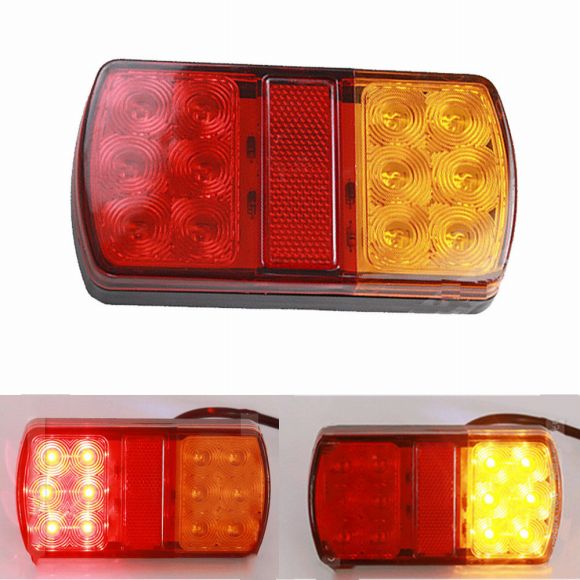 2ピース 防水 LED テールライト リア ランプ ペア ボート トレーラー 12V/24V リア パーツ 適用: トレーラー トラック ライト O_2ピース 12V・24V AL-MM-8700 Car light｜オートパーツエージェンシー2号店