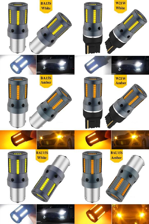2ピース エラーなし W21W 7440 T20 BAU15S BA15S PY21W LED ターンシグナルライト 適用: BMW アウディ/AUDI ボルボ/VOLVO トヨタ BA15S P21W ホワイト~BAU15S PY21W アンバー AL-MM-8484 AL Car light|オートパーツエージェンシー2号店