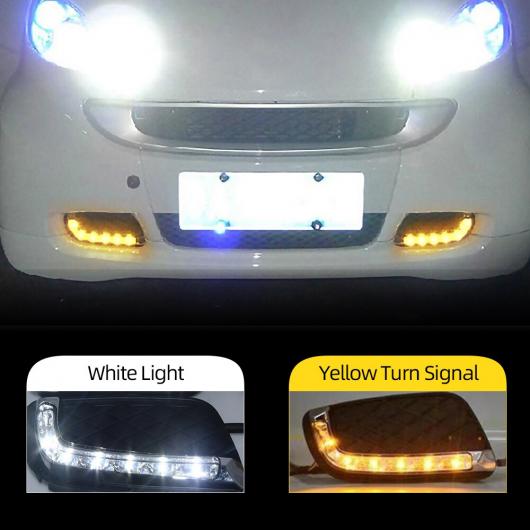 2ピース DRL 適用: メルセデス・ベンツ スマート フォーツー用 2008 2009 2010 2011 デイタイム ランニング ライト フォグ ヘッド ランプ カバー ホワイト AL-MM-8668 AL Car light
