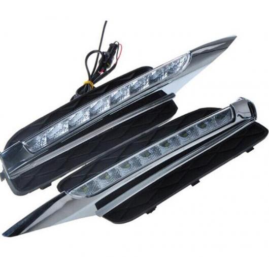2ピース DRL 適用: BMW X5 E70 2007 2008 2009 2010 デイタイム ランニング ライト デイライト LED フォグ ヘッド ランプ ライト カバー メッキ モデル AL-MM-8728 AL Car light