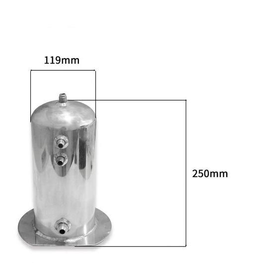 2.5L アルミニウム バッフル オイル キャッチ 缶 タンク リザーバー ブリーザー AN6 AN8 シルバー AL-NN-0525 AL Car parts