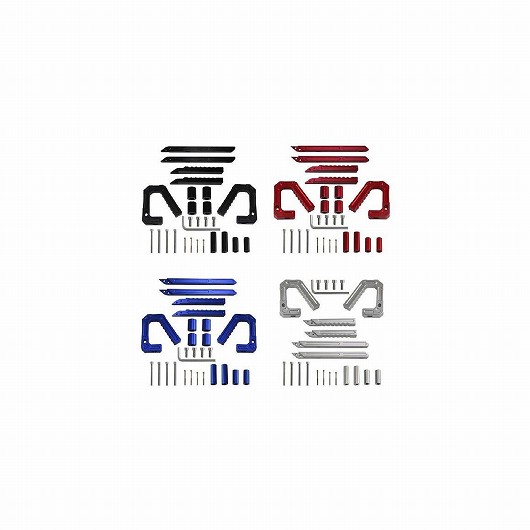 リア＆フロント グリップ バー グリップ ハンドル キット 適用: 2007-2018 ジープ/JEEP ラングラー JK シルバー/ブラック/レッド/ブルー 99202 + 99201 ブラック～シルバー AL-NN-0494 AL Interior parts for cars
