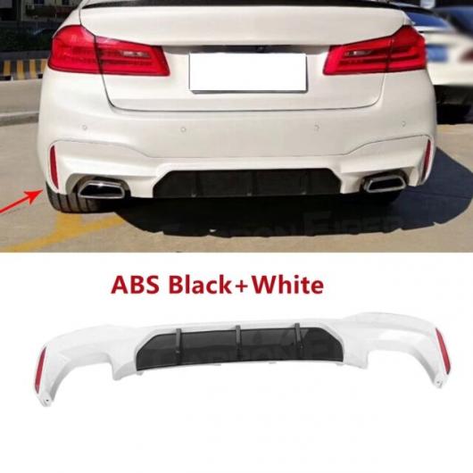 適用: 5シリーズ カーボンファイバー/ABS リア リップ ディフューザー BMW G30 G31 G38 Mテック Mスポーツ 2017 2018 フィン シャーク スタイル バンパー プロテクター ABS ホワイト AL-NN-0563 AL Exterior parts for cars