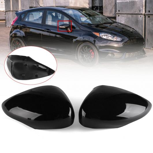 カーボン ファイバー ウイング ドア バックミラー ミラー カバー 適用: フォード/FORD フィエスタ MK7 2008 2009 2010 2011 2012 2013 2014 2015 2016 2017 光沢ブラック ペア AL-NN-1122 AL Exterior parts cars