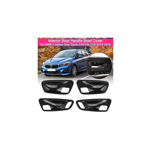 4ピース インテリア ドア ハンドル ボウル カバー トリム カーボン調 適用: BMW 2シリーズ グラン ツアラー F45 F46 218i 2014 2015 2016 2017 2018 AL-NN-1142 AL Interior parts for cars