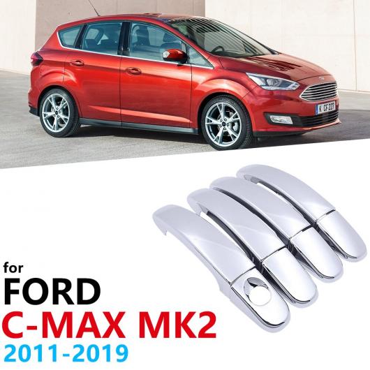 適用: フォード/FORD C-マックス C マックス MK2 2011～2019 ABS クローム アウター ドア ハンドル カバー ステッカー カバー ドア 保護 2012 2013 AL-NN-2540 AL Exterior parts cars