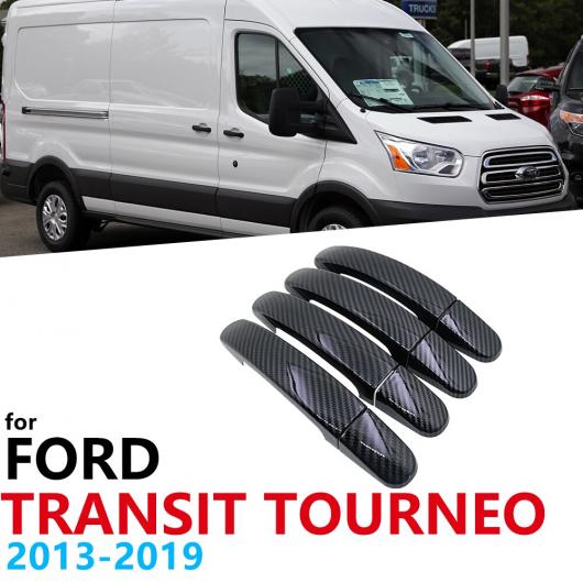 光沢ブラック カーボンファイバー ドア ハンドル カバー ドア 保護 適用: フォード/FORD トランジット トルネオ MK4 2013～2019 ステッカー 2014 AL-NN-2669 AL Exterior parts cars
