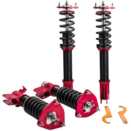 24 ウェイ 調整可能 ダンパー 高さ コイルオーバー サスペンション ショック キット 適用: スバル インプレッサ WRX GDA GDB サーブ/SAAB 9-2ピース 2002-2007 AL-NN-3001 AL Car parts