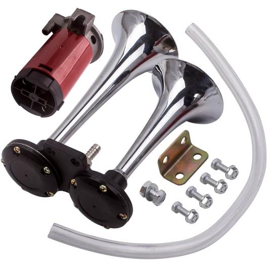 150DB エア ホーン デュアル トランペット トラック ラウド 適用: 12V トレイン ボート キット コンプレッサー AL-NN-4518 AL Car parts