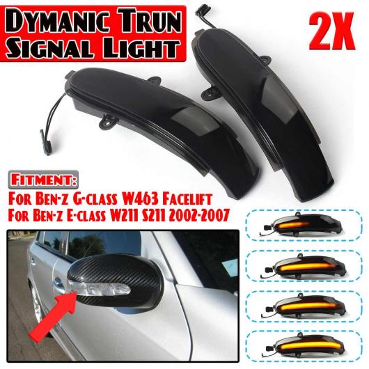W211 LED ダイナミック サイド バックミラー ミラー インジケーター ライト ターンシグナルランプ 適用: メルセデス ベンツ E Gクラス W211 S211 W463 2002-2007 AL-NN-5477 AL Car light