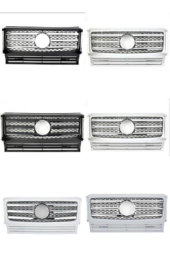 ABS プラスチック フロント バンパー レーシング グリル 適用: メルセデス・ベンツ Gクラス W463 G500 G63 G65 G800 1990-2018 エンブレム ブラック～未塗装 AL-NN-5577 AL Exterior parts for cars
