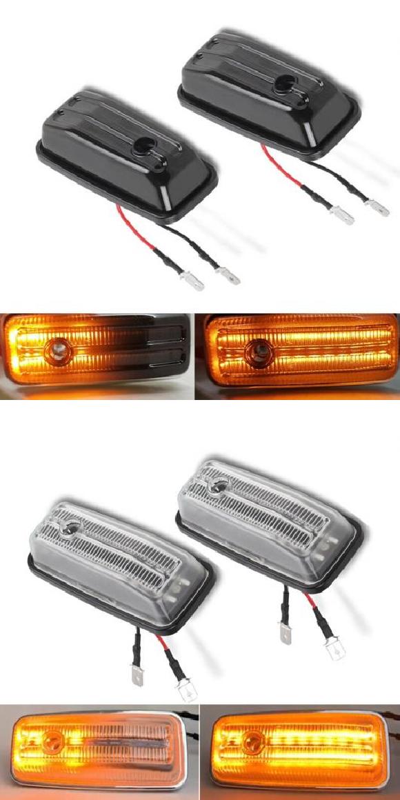 2ピース ダイナミック LED ターンシグナル インジケーター リピーター ランプ 12V サイド マーカー ライト 適用: ベンツ W461 ダイナミック ブラック・ダイナミック ホワイト AL-NN-5929 AL Car light