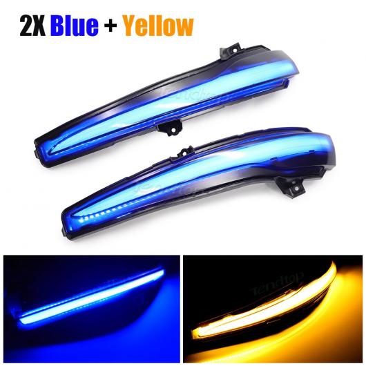 2ピース 適用: メルセデス・ベンツ C E S GLC W205 X253 W213 W222 V クラス W447 ターンシグナルランプ LED サイド ライト リピーター インジケーター バルブ ブルー イエロー AL-NN-6055 AL Car light