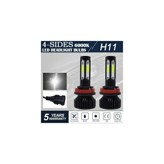 1 ペア スーパー ブライト H11 LED H9 HB3 9005 HB4 9006 H11 H7 H8 LED ヘッドライト 100W 20000LM 6000K 12V 8000K ヘッドライト バルブ 6000K ブラック シェル H9 AL-NN-6042 AL Car light 12,936円