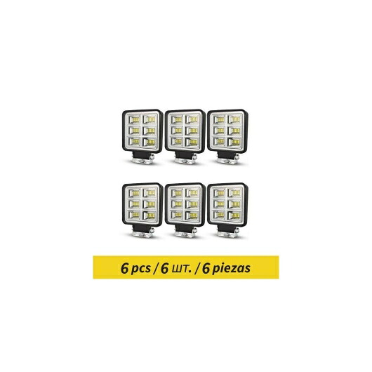 4インチ 144W LED オフロード ワーク バー 24V LED ヘッドライト 12-24V 適用: オート オートバイ トラック ボート トラクター トレーラー オフロード ワーキング ライト 144W 6ピース AL-NN-6134 AL Car light