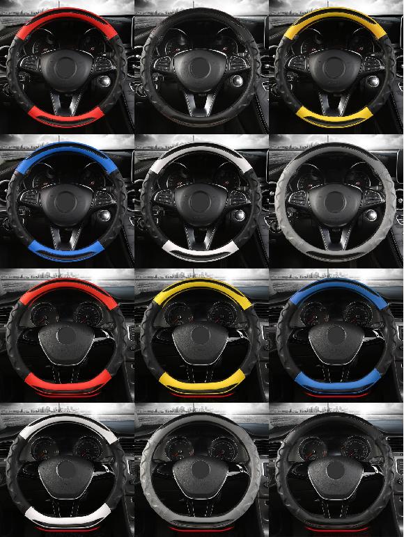 カーボンファイバー ステアリング ホイール カバー スタイリング アクセサリー 適用: メルセデス・ベンツ GLC クラス クーペ X253 C253 GLC300 200 220 O-レッド～D-ブラック AL-NN-8221 Interior parts for cars