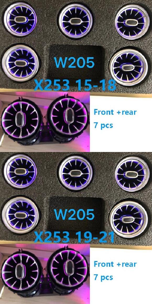 LED ノズル ランプ 適用: ベンツ A/C/E/S/V/CLA/GLA/GLC クラス W176 W205 W213 W222 W447 W117 W156 X253 通気口 タービン ライト 7ピース・7 ピース AL-NN-7855 AL Car parts