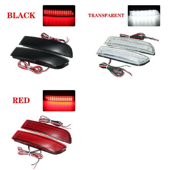 2ピース LED テールライト リア バンパー LED 反射 ストリップ フォグライト ブレーキ ライト 適用: トヨタ アベンシス エスティマ アルファード MK リア バンパー ライト ブラック～レッド AL-OO-0977 AL Car light