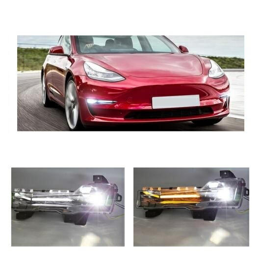 適用: テスラ/TESLA モデル 3 モデル Y 2017-2021 LED フロント バンパー フォグランプ デイ デイタイムランニングライト ウインカー ドライブ インジケーター ホワイト AL-OO-1137 AL Car light|オートパーツエージェンシー2号店
