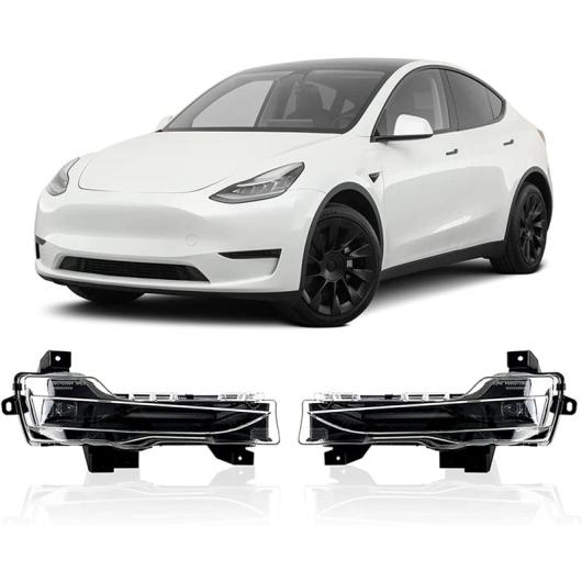 1ペア DRL LED ホワイト＆アンバー フォグランプ デイタイム ランニング ライト 12V デイライト 適用: テスラ/TESLA モデル 3 2017-2021 AL-OO-1155 AL Car light