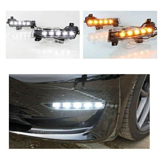 1セット 適用: テスラ/TESLA モデル 3 2017 2018 2019 2020 LED DRL デイタイムランニングライト ホワイト AL-OO-1211 AL Car light
