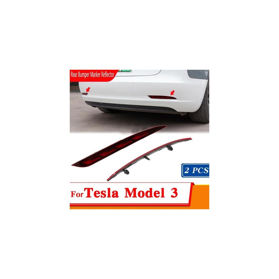 1ペア 左＆右 リア バンパー マーカー リフレクター レッド リア バンパー ライト アセンブリ 適用: テスラ/TESLA モデル S 2014-2020 AL-OO-1145 AL Car light