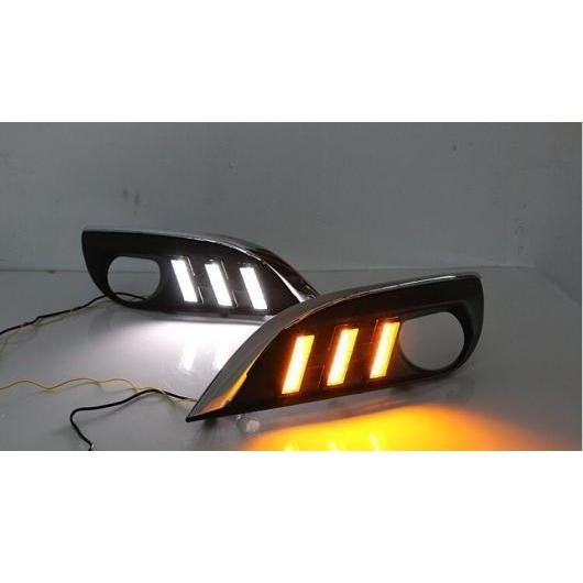 ダイナミック バンパー ヘッドライト PEUGO 308 デイタイム ライト ソラリス 2012-2015 DRL LED ヘッドランプ フォグ ホワイト イエロー PEUGOT 308 2012-2015 AL-OO-0107 AL Car light｜オートパーツエージェンシー2号店