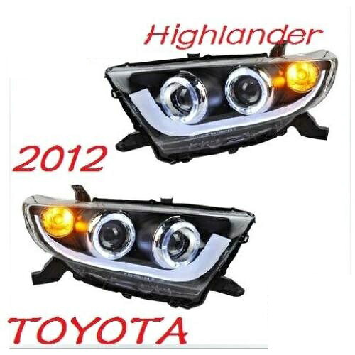 2012 2013 2014 2ピース バンパー ランプ ヘッドランプ 適用: ハイランダー ヘッドライト クルーガー HID バルブ LED テールライト モデル2スタイル トヨタ ハイランダー 2012-2014 AL-OO-0368 AL Car light